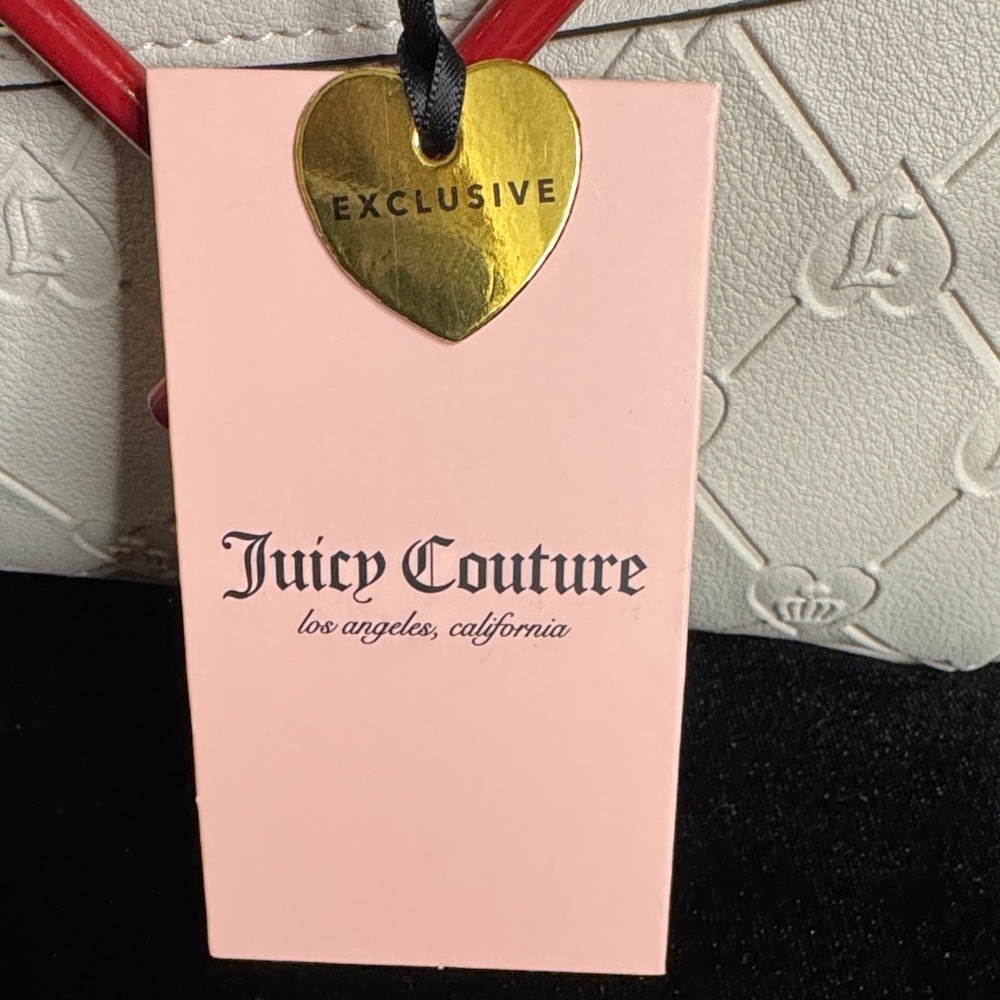 Juicy Couture Exclusive Beige Satchel with Red Heart and Bear Charm - Picture 3 of 13